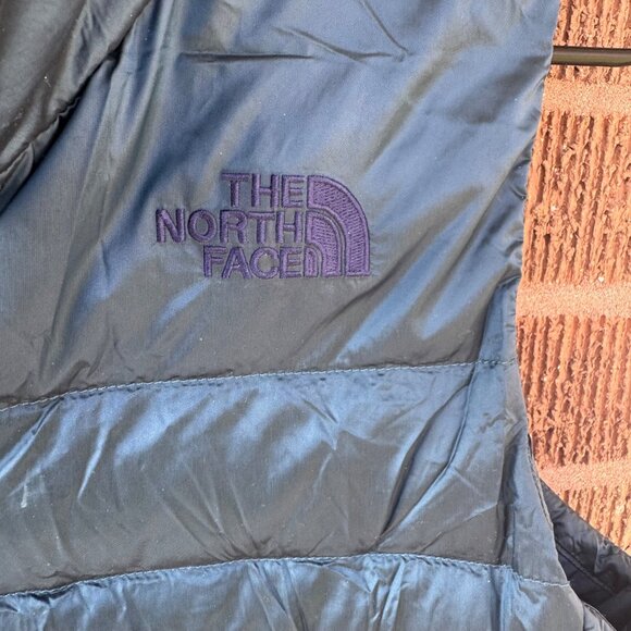 The North Face Down Quilted Puffer Vest Women's Size Large Feather 550 Blue - Picture 9 of 14